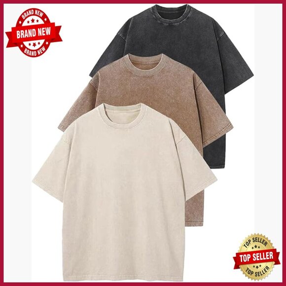 Tops - Oversized Cotton T-Shirt Unisex Vintage Streetwear Loose Fit Casual Tee